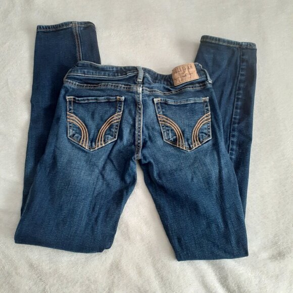 Hollister Juniors Size 1S 25 Medium Wash Distressed Straight Jeans - Picture 8 of 12